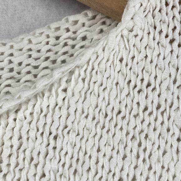 EILEEN FISHER Sweater XS Cotton Nubble Tape Yarn Vest Tank Boat Neck White VTG - Picture 5 of 9